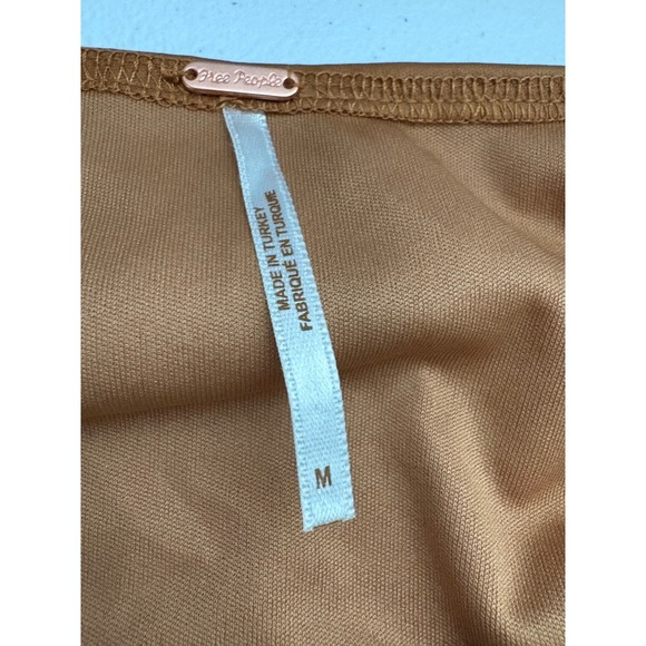 Free People Ruched Bodysuit Sleeveless Tank Top Bronze Brown Size M - Picture 3 of 6